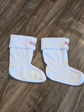 Hunter White Fold-Over Fleece Boot Liners